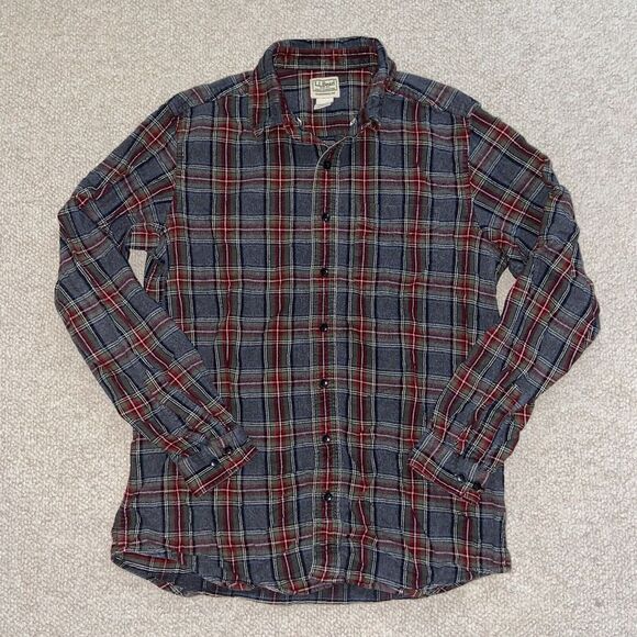 L.L. Bean Plaid Traditional Fit Long Sleeve Button Down Men's Medium Tall - Picture 1 of 3